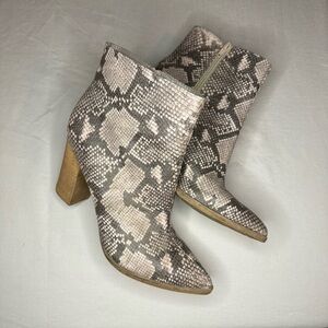 Snakeskin Pattern Ankle Boots